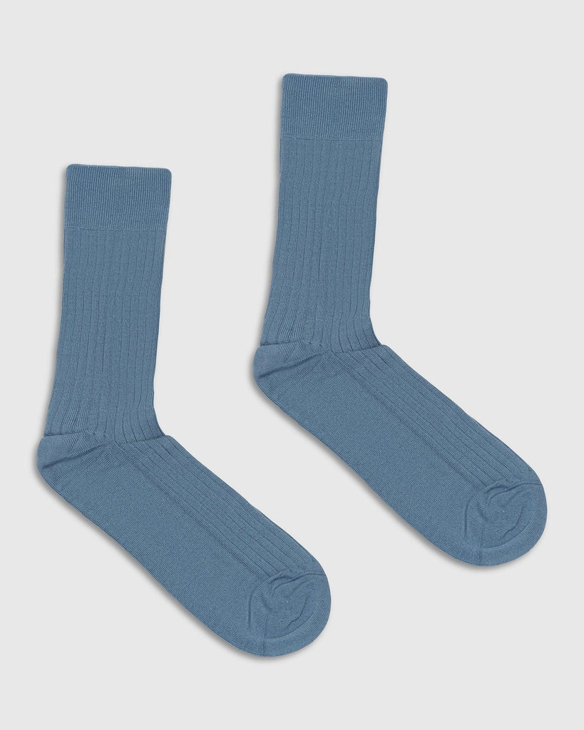 Cotton Blue Printed Socks - Thai