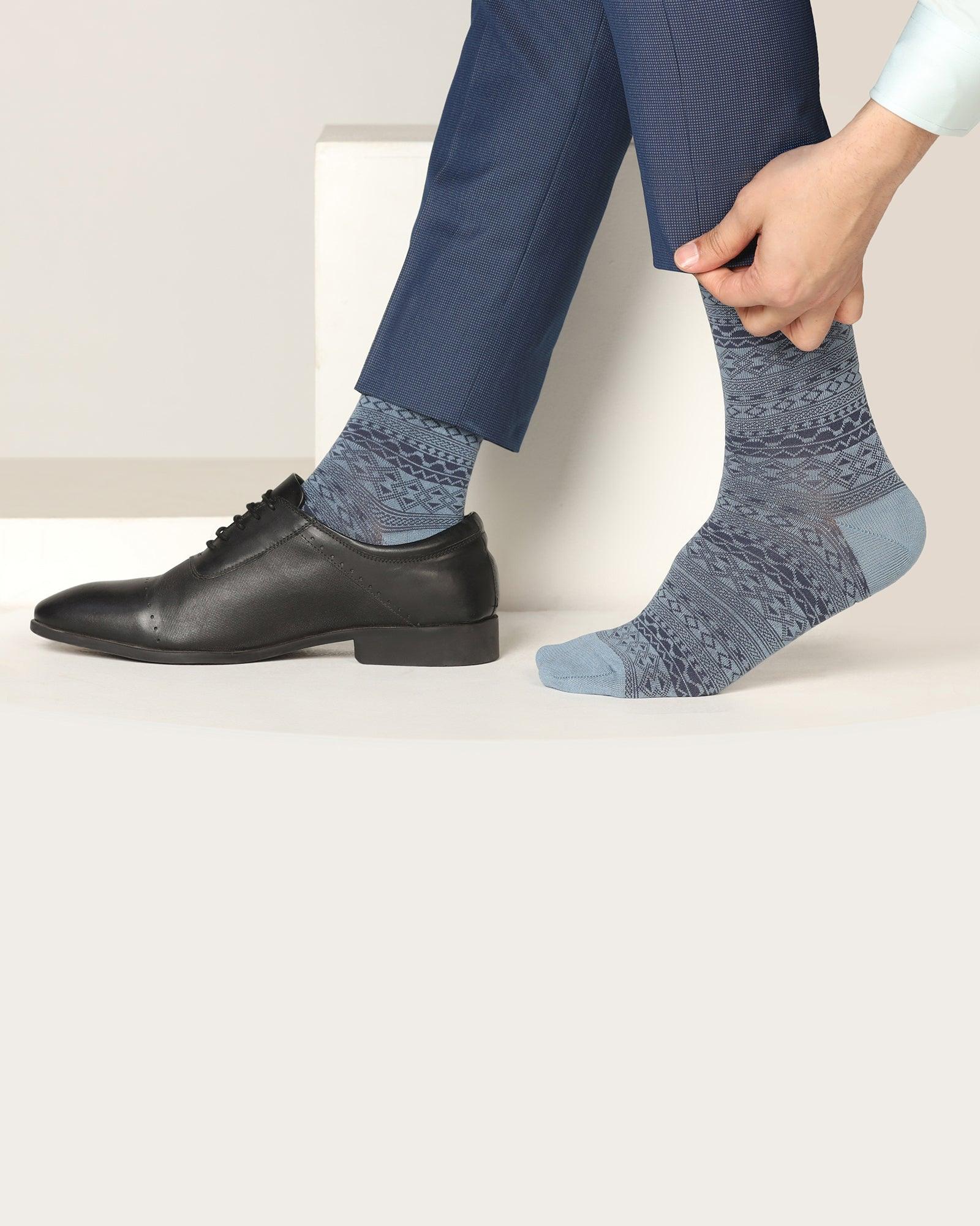 Cotton Blue Solid Socks Picadia