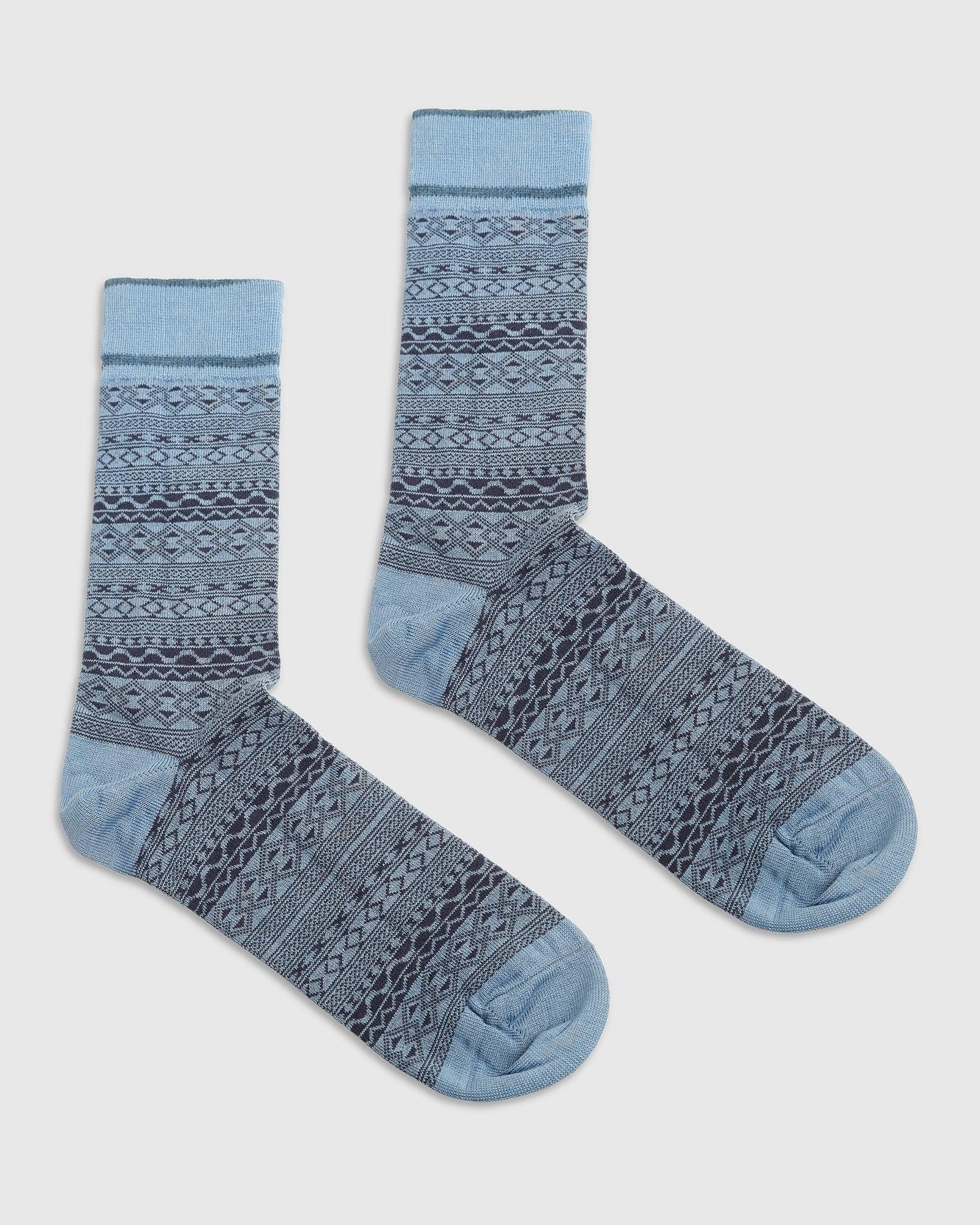 Cotton Blue Solid Socks Picadia