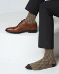 Cotton Brown Knitted Socks - Varya