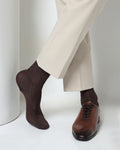 Cotton Brown Knitted Socks - Vanek