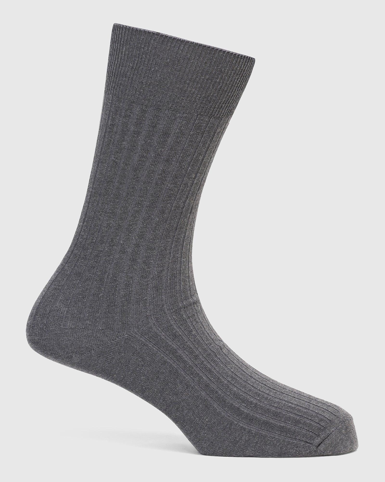 Cotton Dark Grey Knitted Socks - Thai