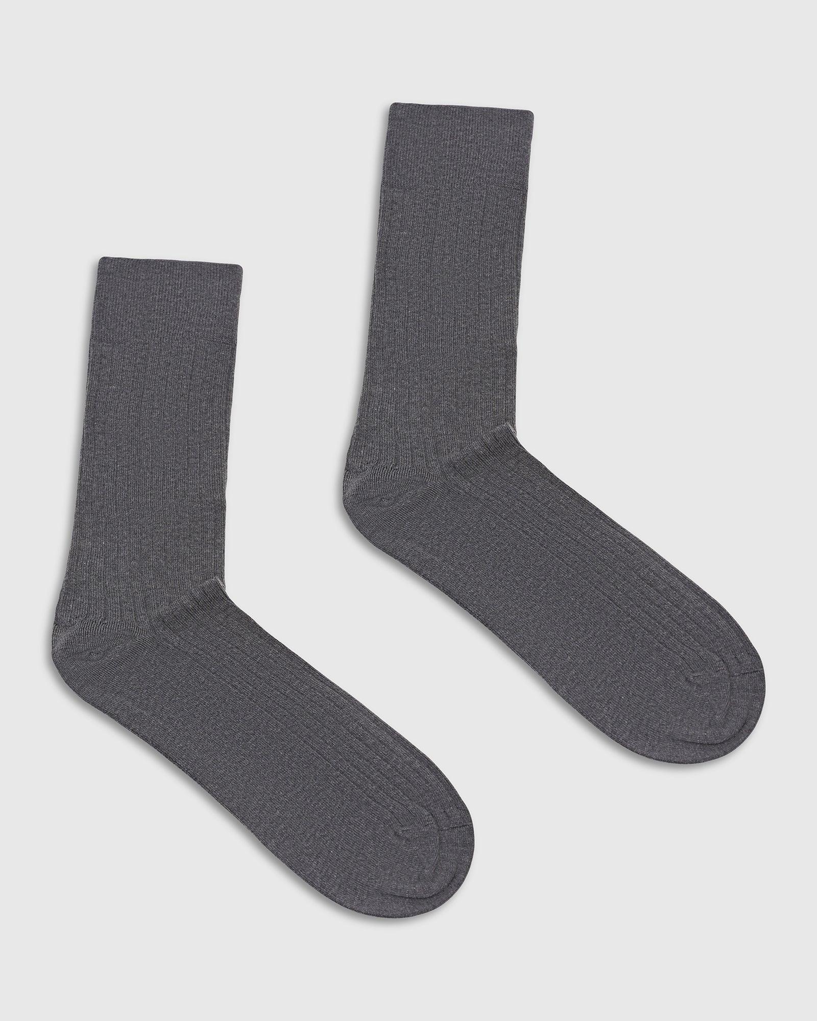 Cotton Dark Grey Knitted Socks - Thai