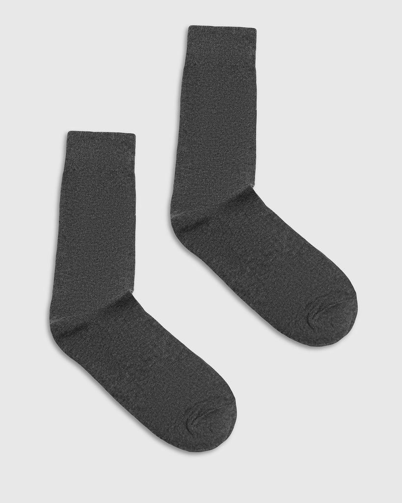 Cotton Dark Grey Textured Socks - Turkey