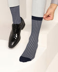 Cotton Dark Navy Knitted Socks - Tesla