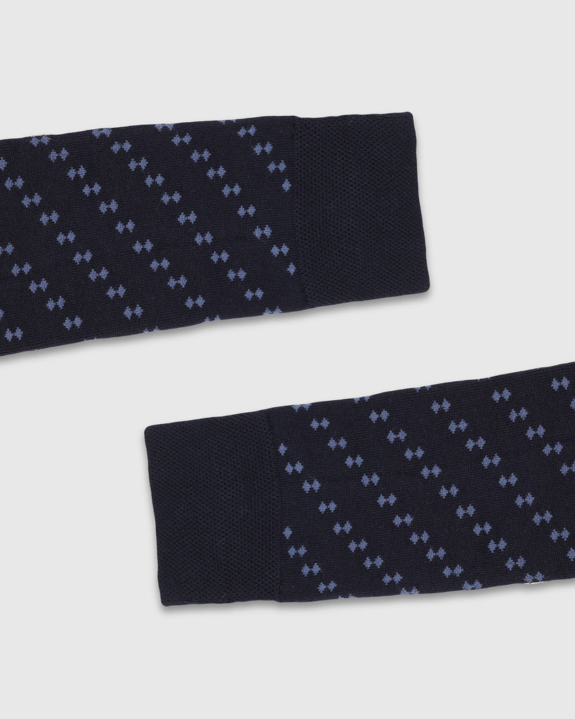 Cotton Dark Navy Printed Socks - Toyo