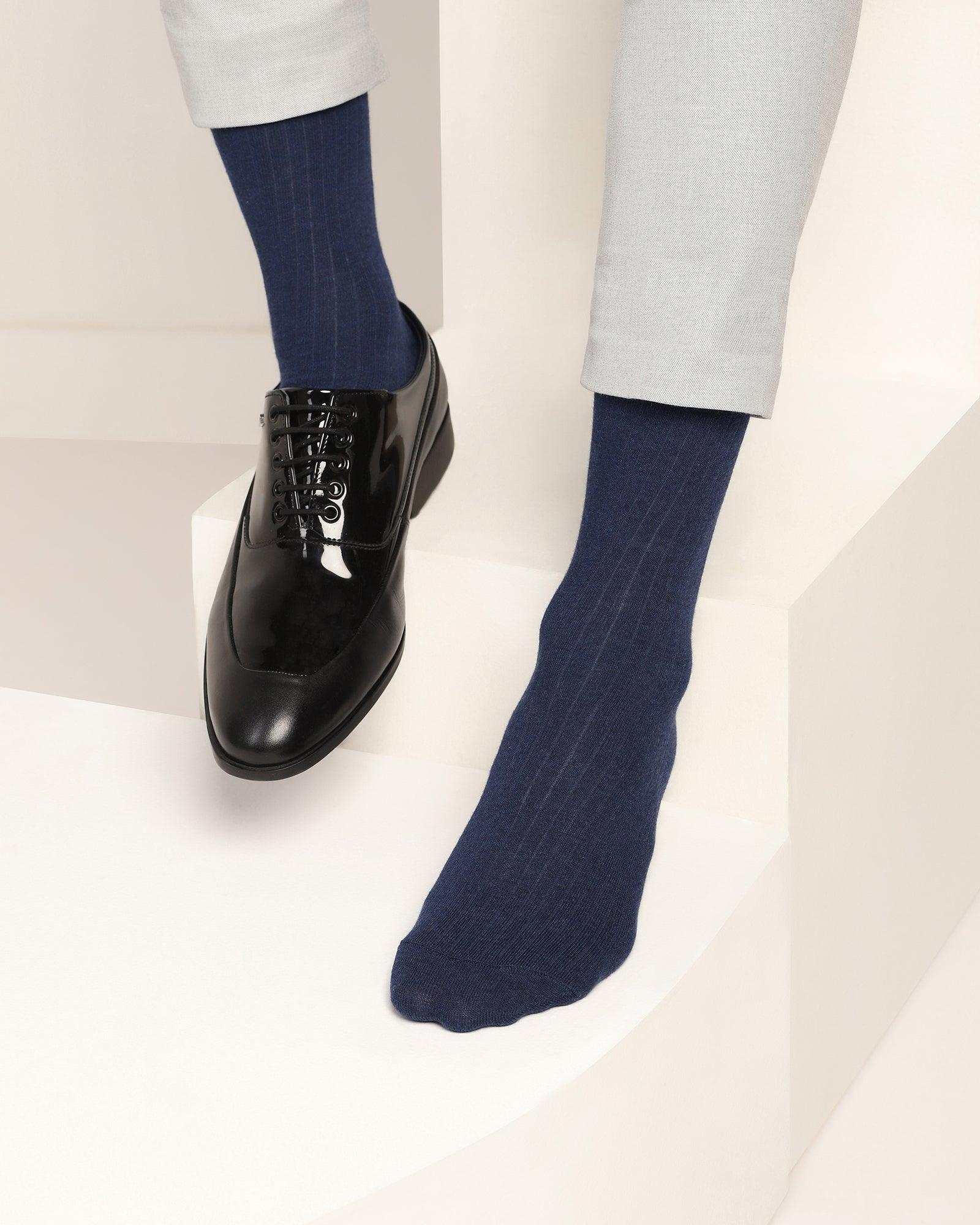 Cotton Dark Navy Printed Socks Turkey
