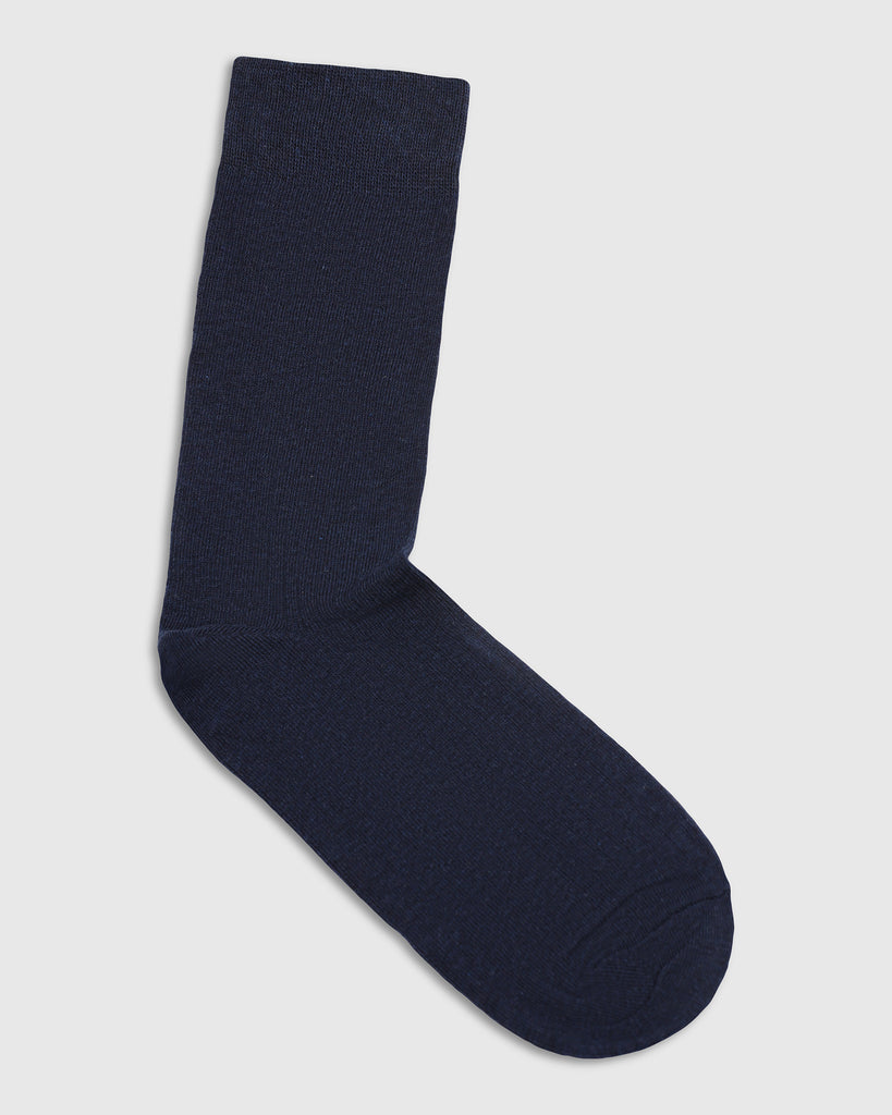 Cotton Dark Navy Textured Socks - Turkey