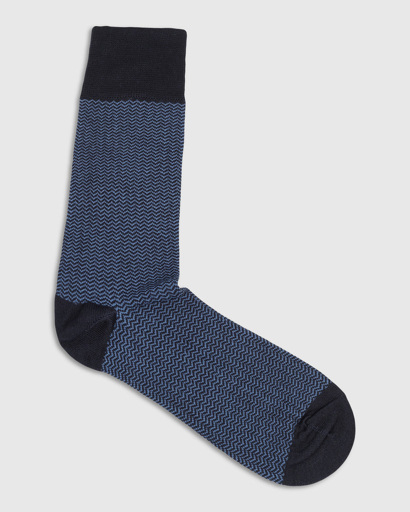 Cotton Dark Navy Printed Socks - Tusken