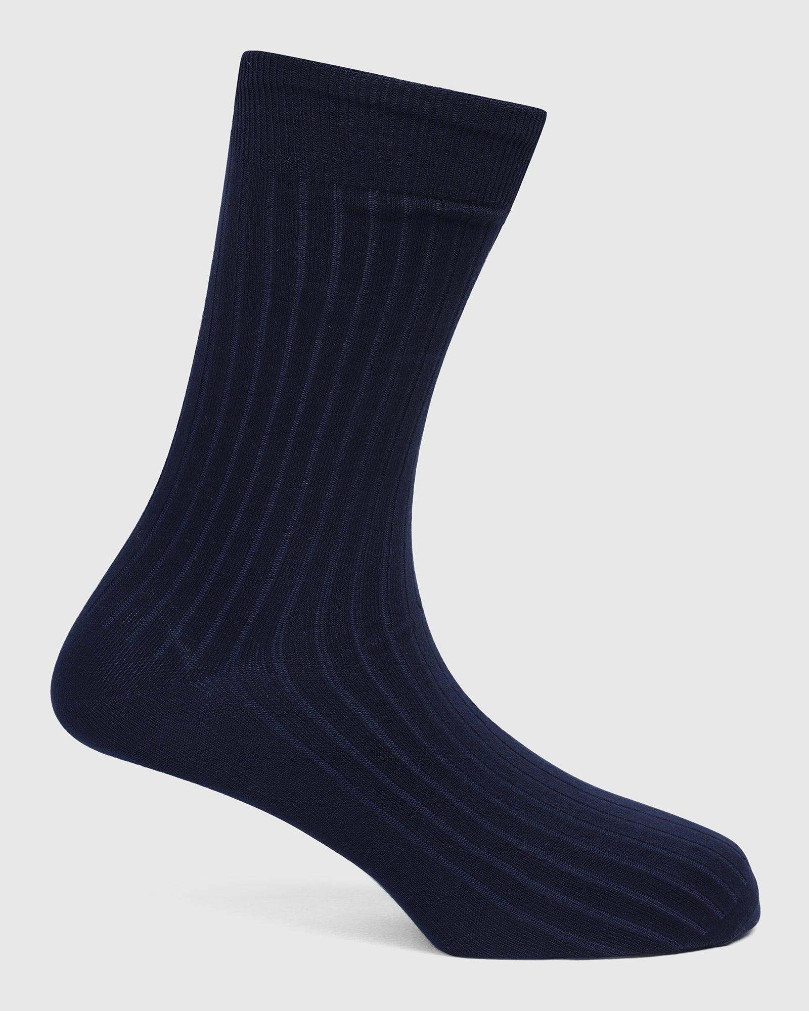 Cotton Deep Navy Knitted Socks - Thai