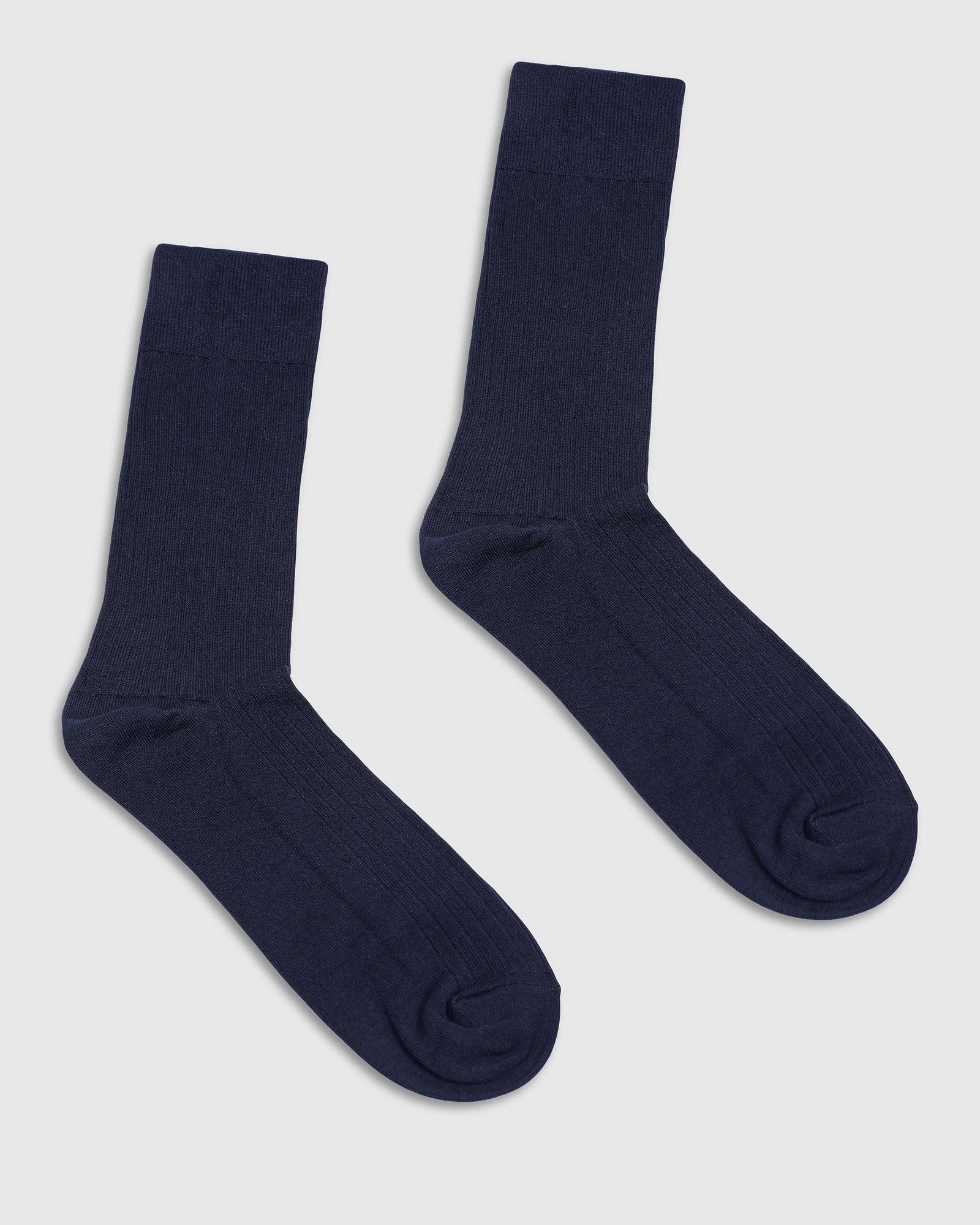 Cotton Deep Navy Knitted Socks - Thai