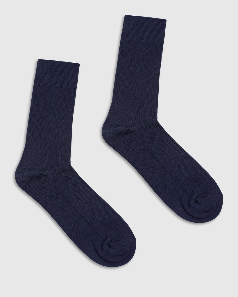 Cotton Deep Navy Printed Socks - Thai