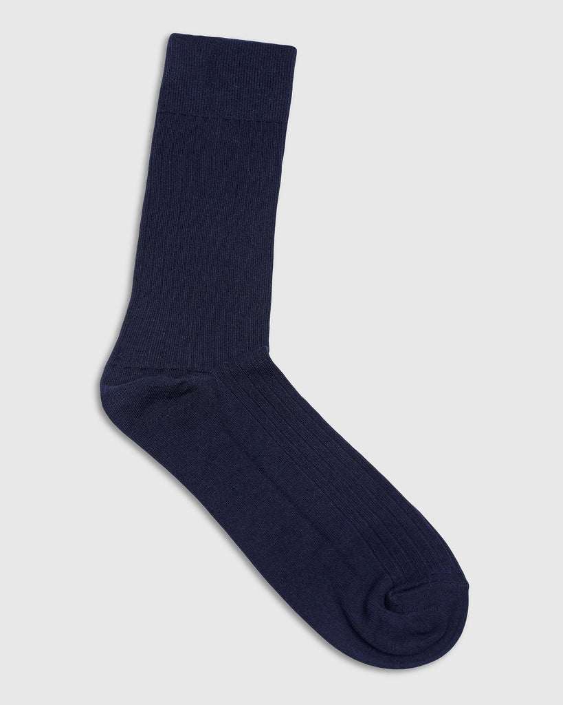 Cotton Deep Navy Printed Socks - Thai