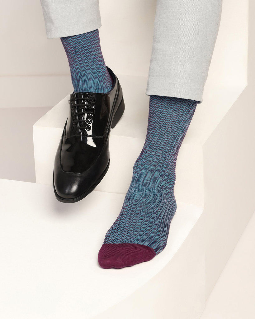 Cotton Dark Wine Printed Socks - Tusken