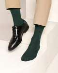 Cotton Fern Green Knitted Socks - Thai