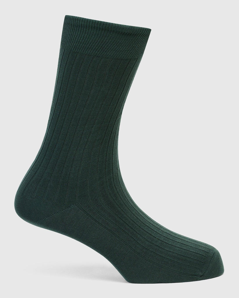 Cotton Fern Green Printed Socks - Thai