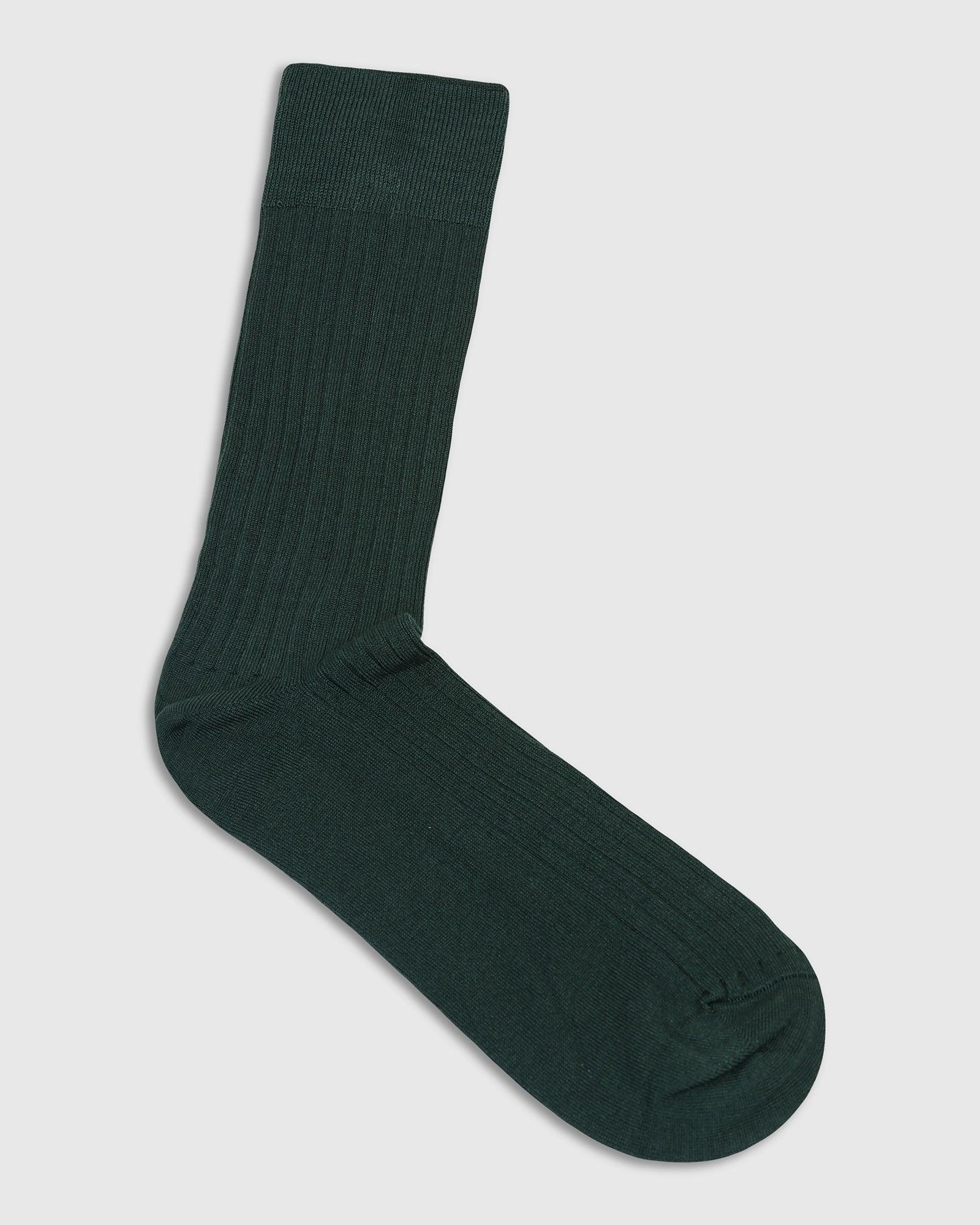 Cotton Fern Green Knitted Socks - Thai
