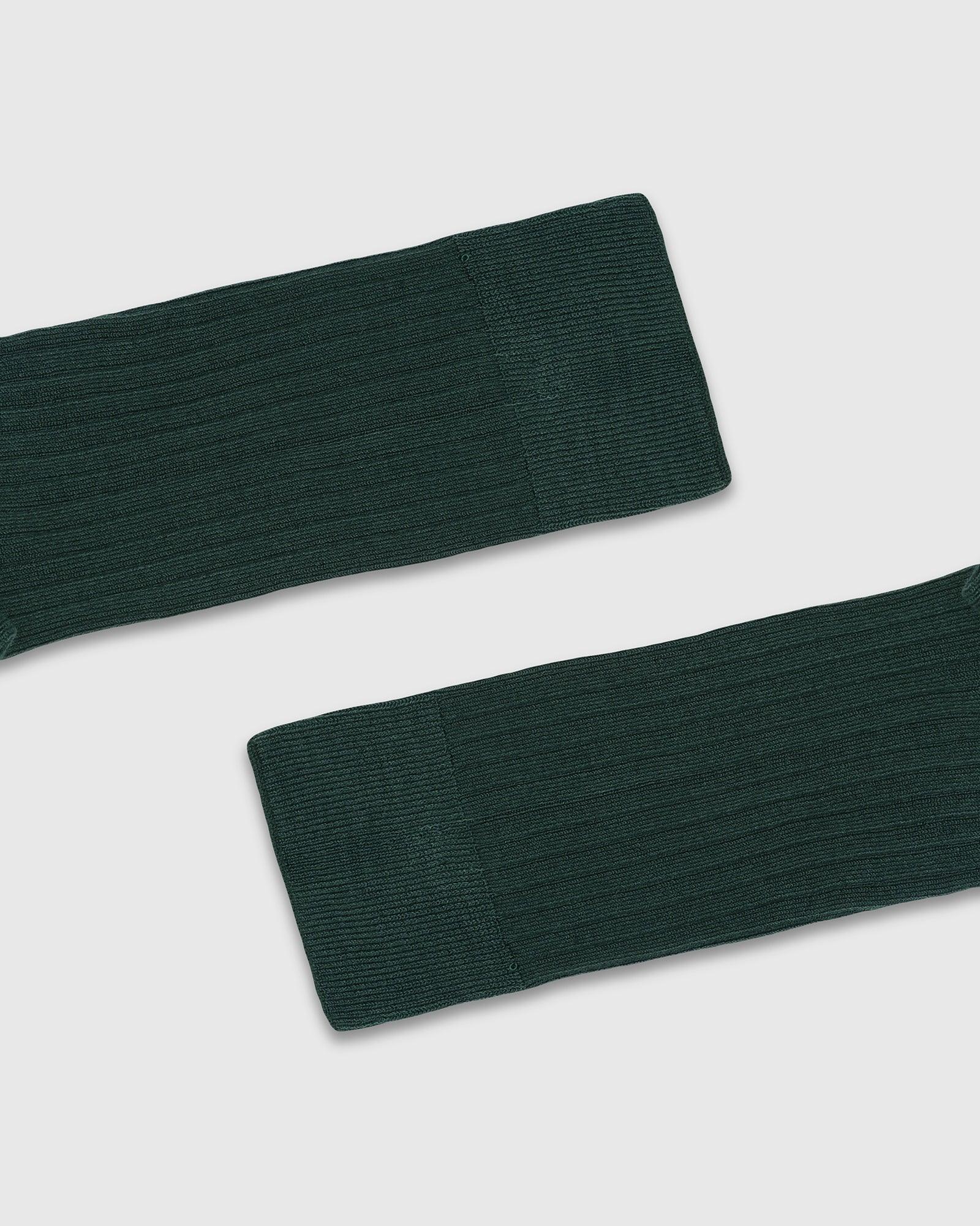Cotton Fern Green Knitted Socks - Thai