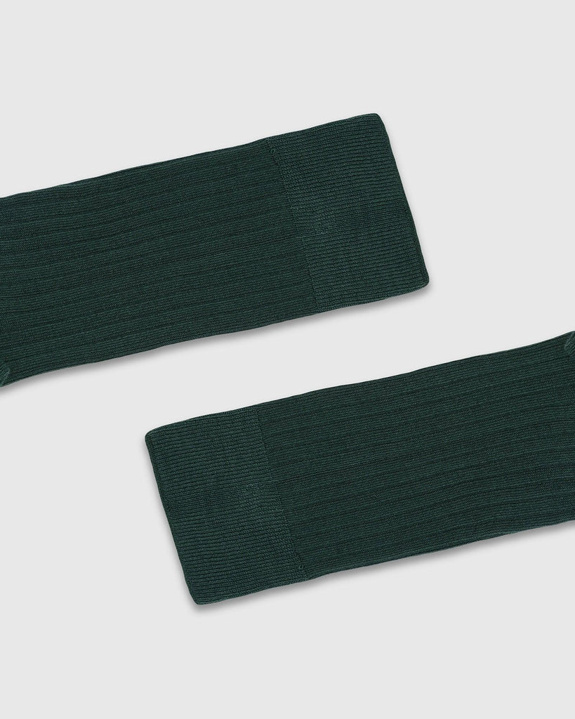 Cotton Fern Green Printed Socks - Thai