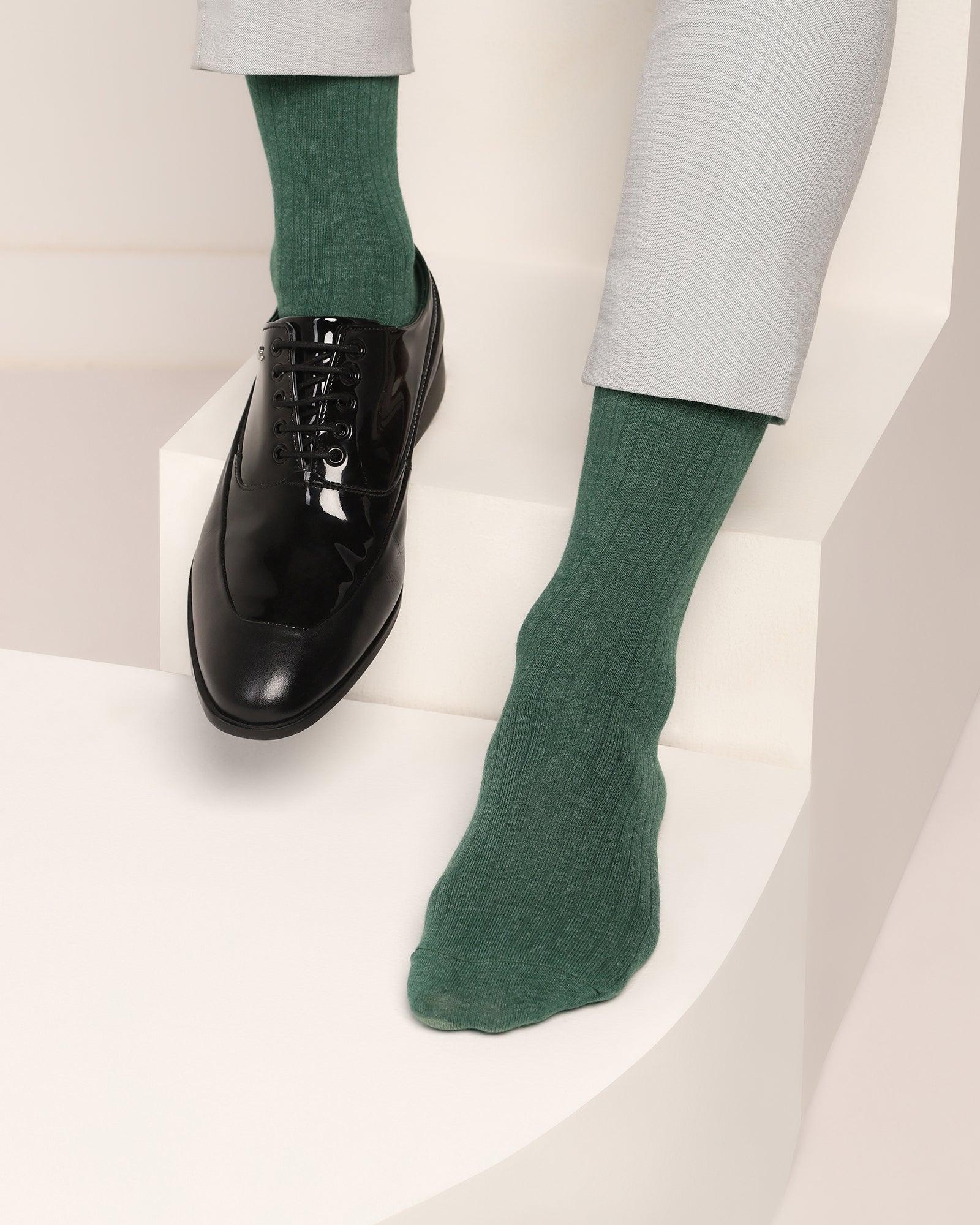 Cotton Forest Green Knitted Socks - Turkey