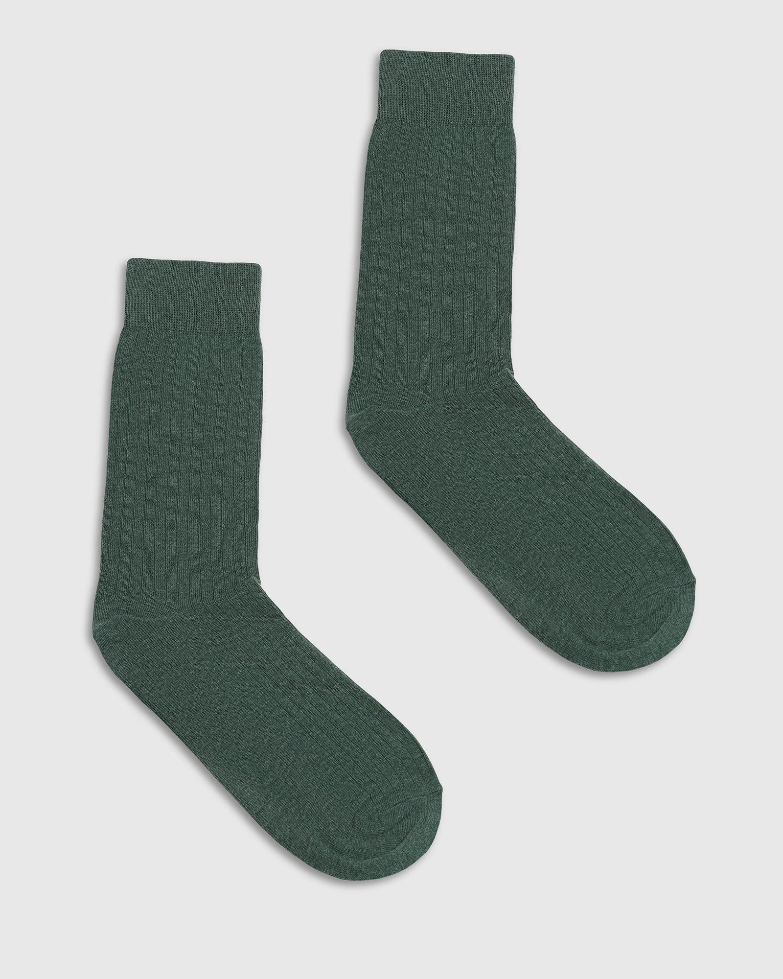 Cotton Forest Green Knitted Socks - Turkey