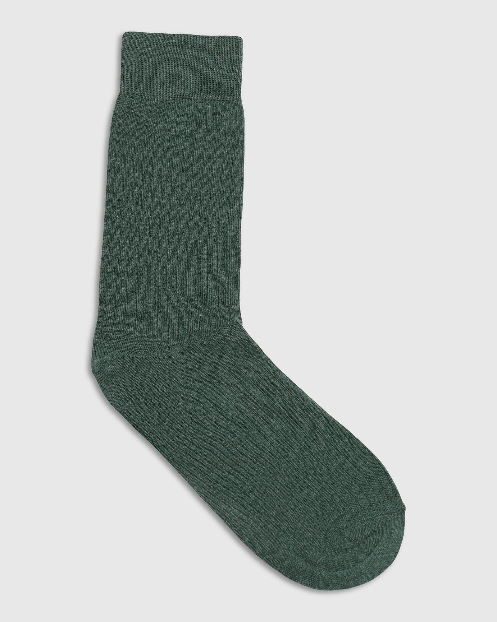 Cotton Forest Green Knitted Socks - Turkey