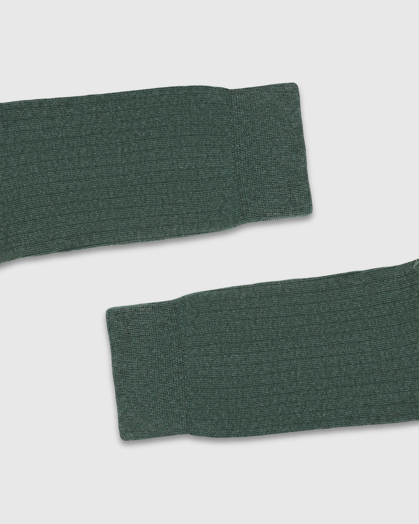 Cotton Forest Green Textured Socks - Turkey