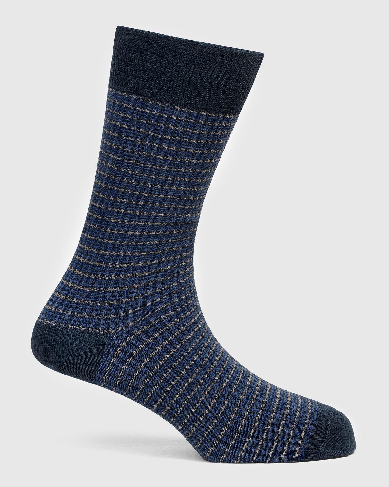 Cotton Galactic Blue Knitted Socks - Tauro