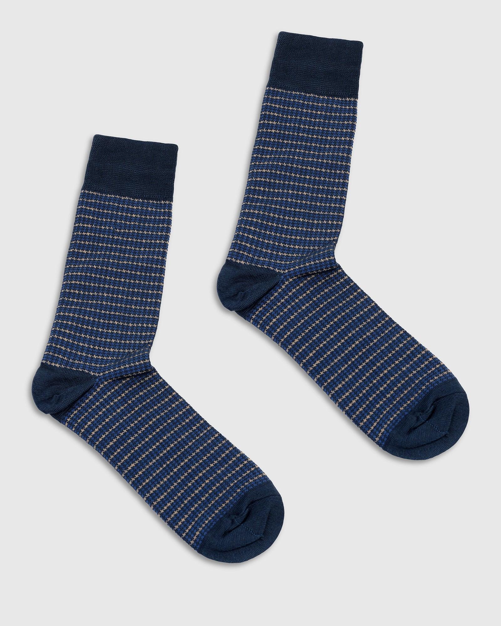Cotton Galactic Blue Knitted Socks - Tauro