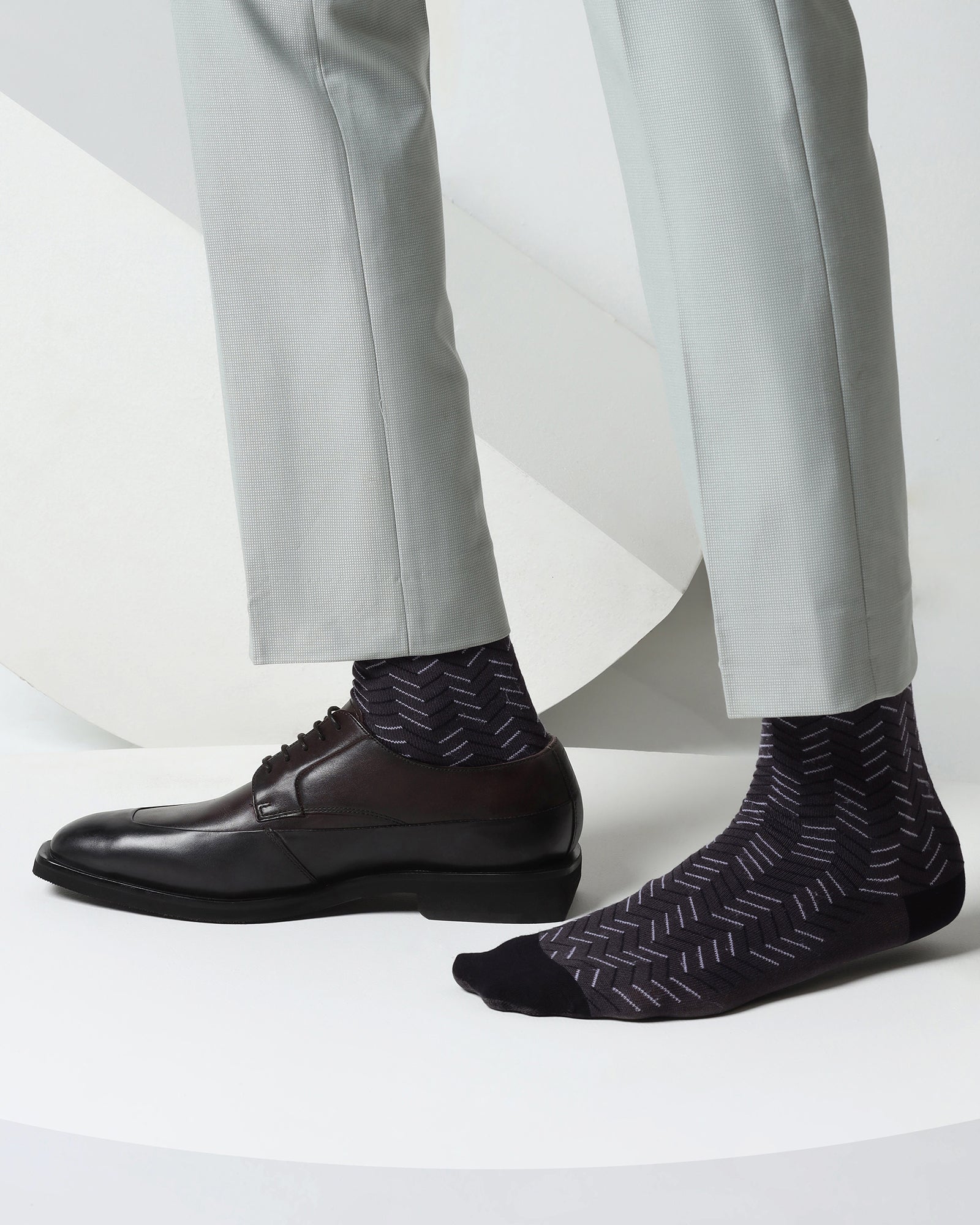 Cotton Grey Knitted Socks - Varya