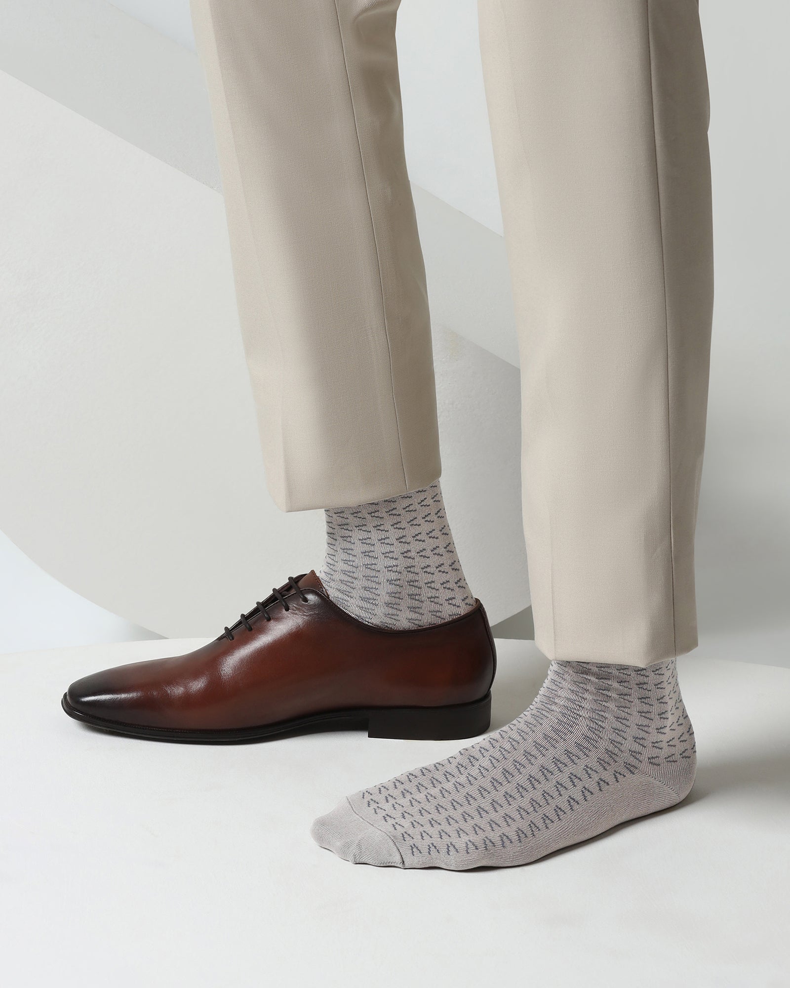 Cotton Grey Knitted Socks - Vaca