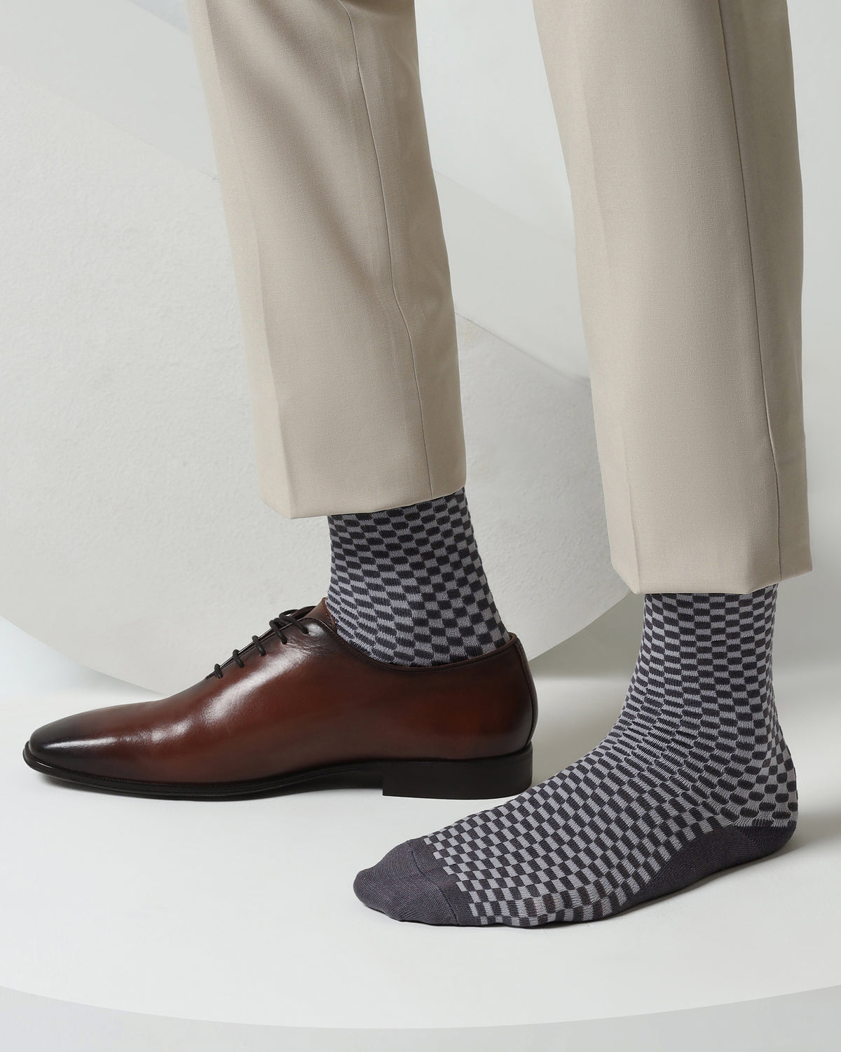 Buy Premium Grey Jacquard Socks Online India