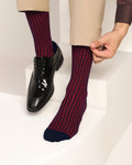 Cotton Maroon Knitted Socks - Tesla