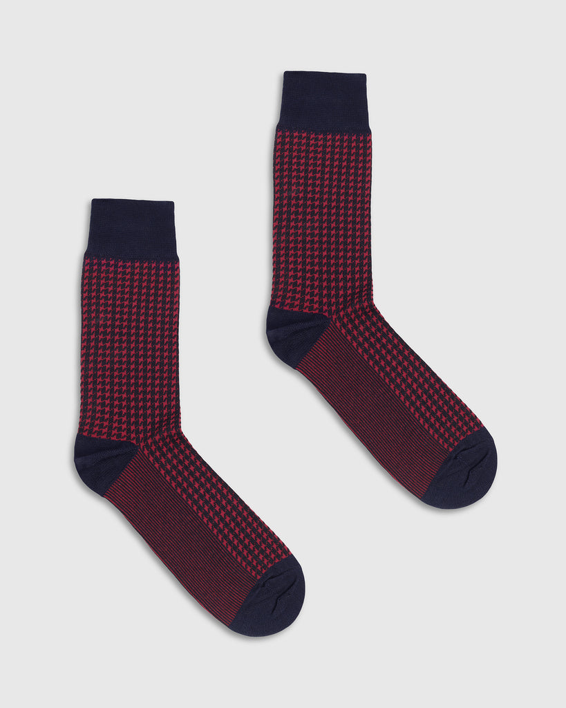 Cotton Maroon Printed Socks - Tesla