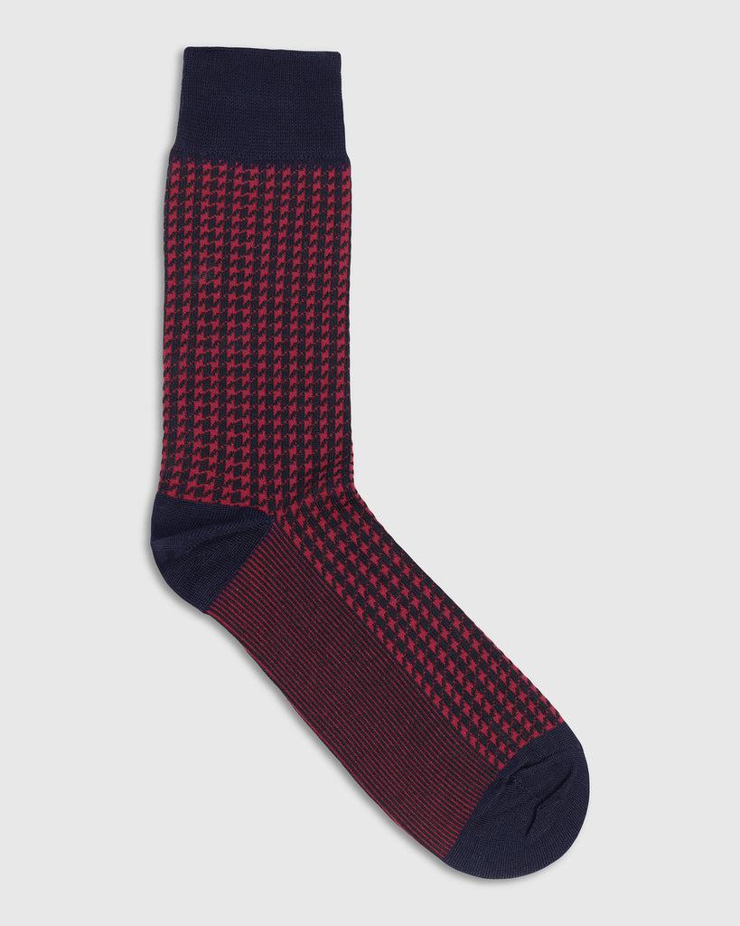 Cotton Maroon Printed Socks - Tesla