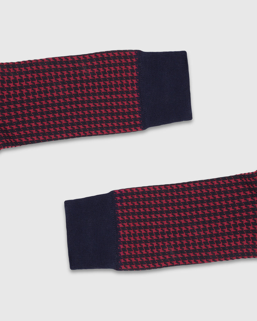 Cotton Maroon Printed Socks - Tesla