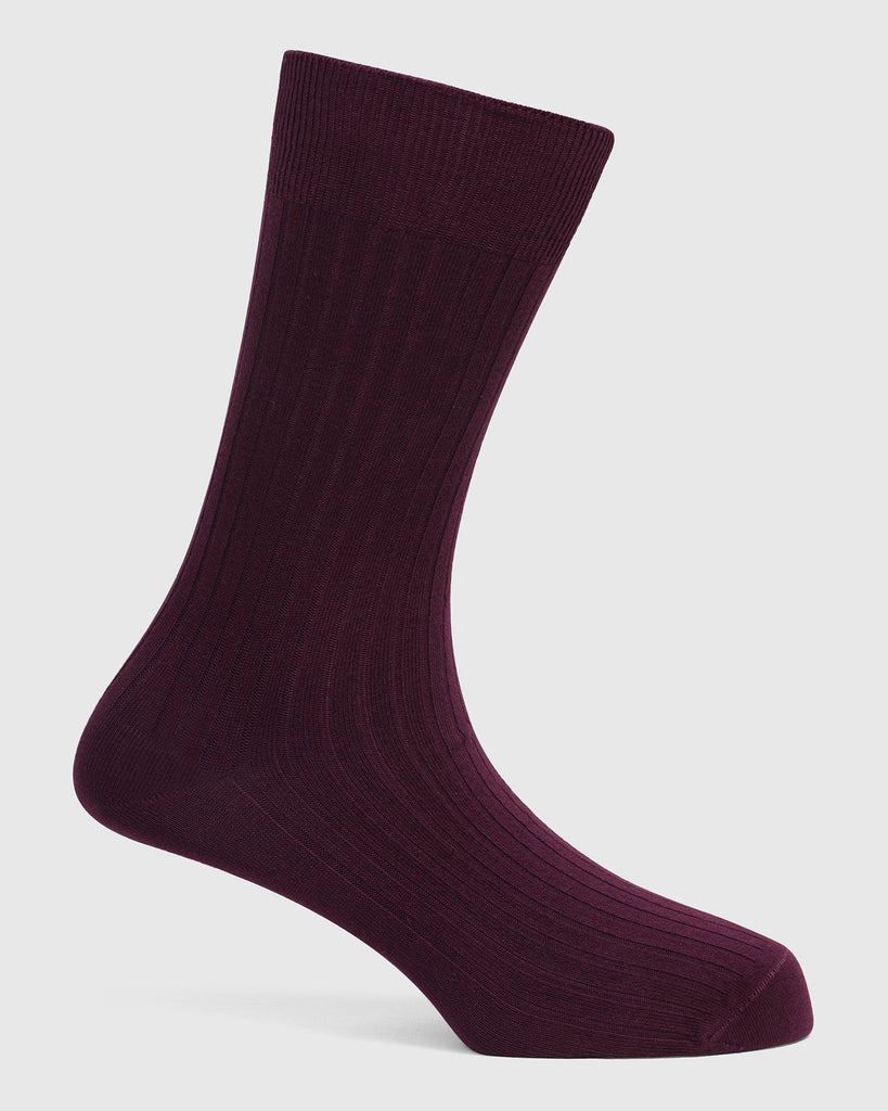 Cotton Maroon Printed Socks - Thai