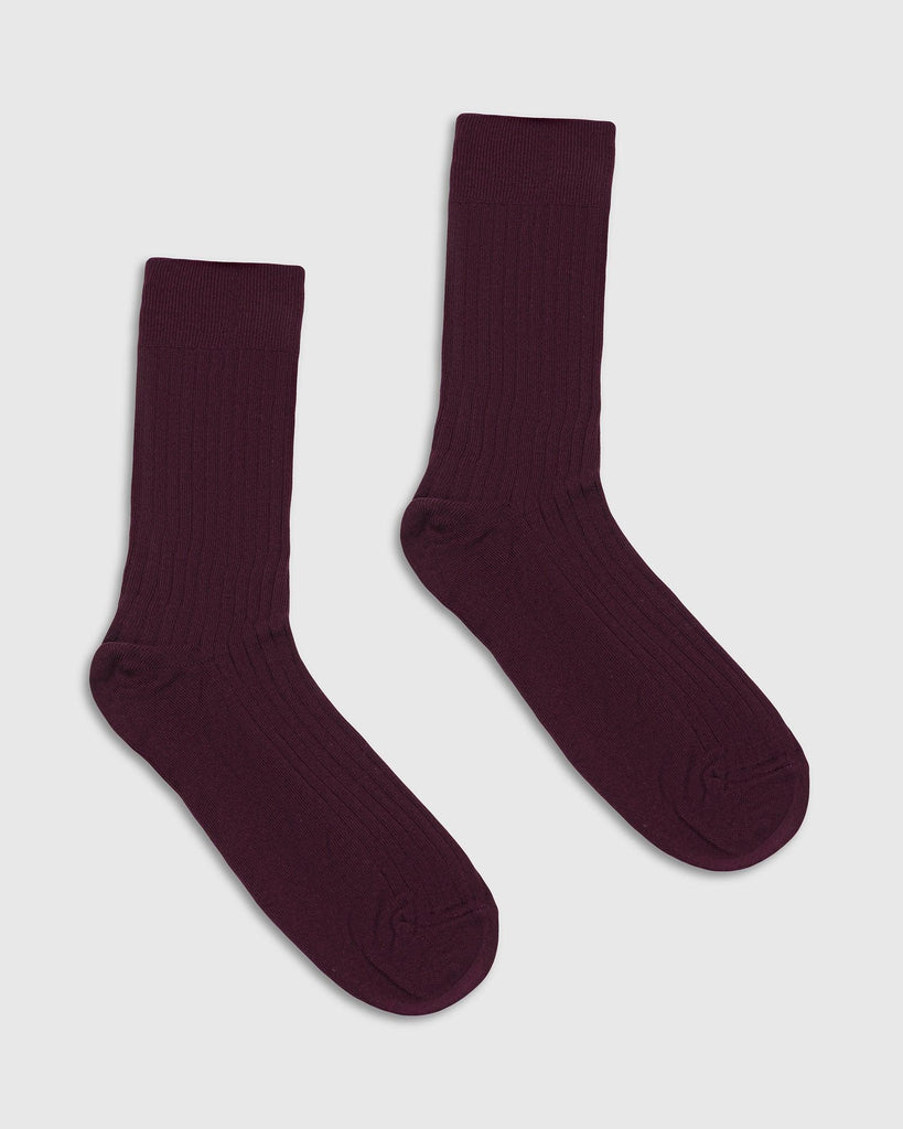 Cotton Maroon Printed Socks - Thai