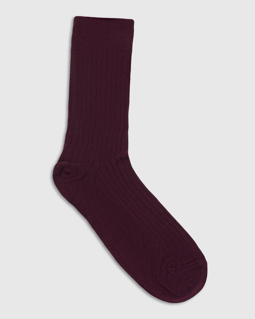 Cotton Maroon Printed Socks - Thai