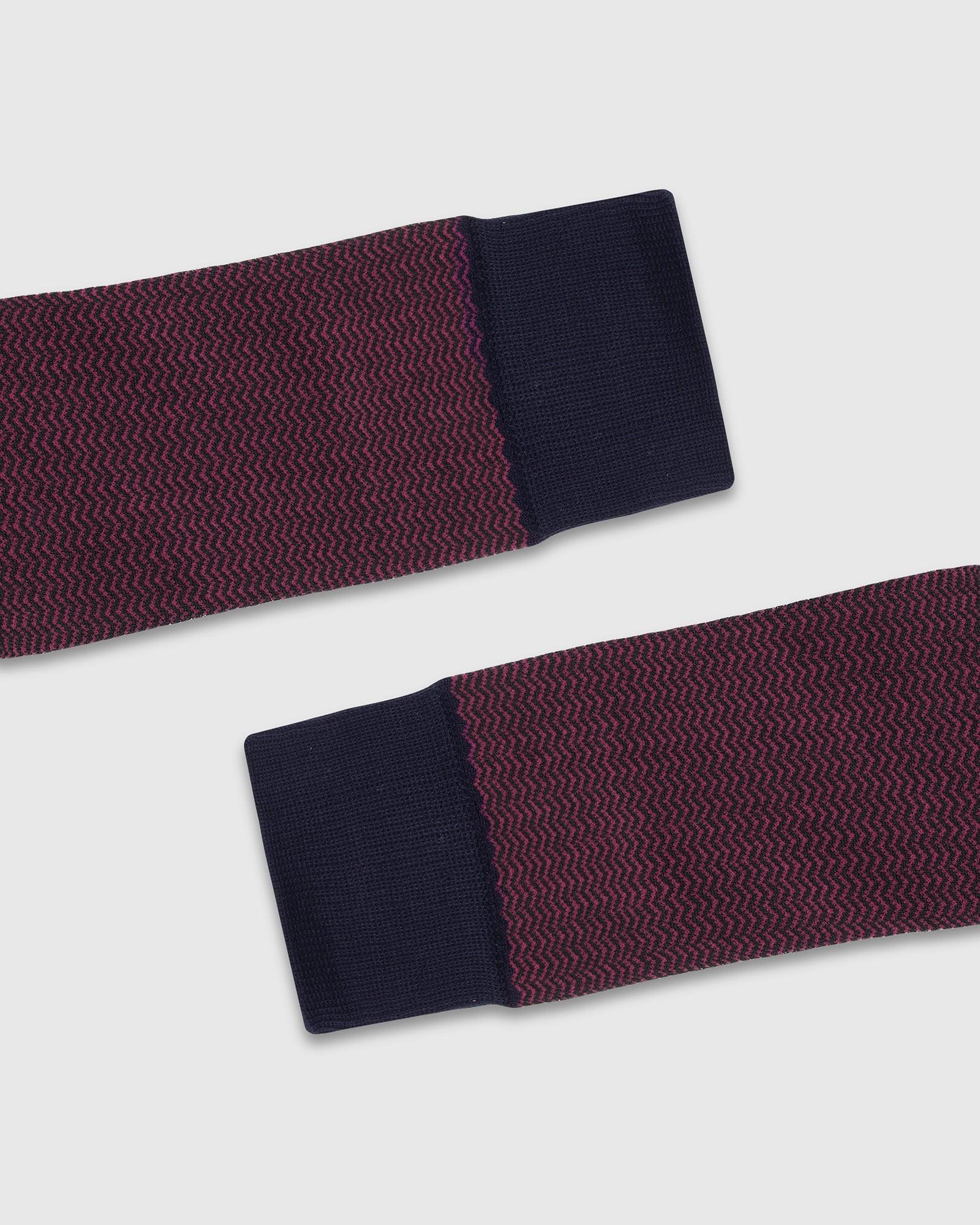 Cotton Maroon Printed Socks - Tusken