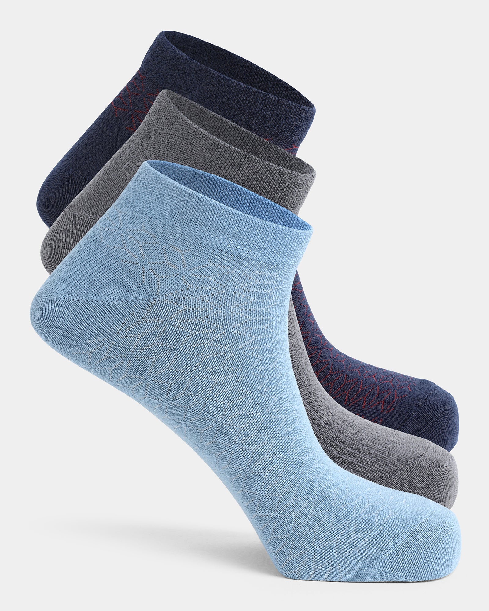 Combed Cotton Ankle Length Socks Pack of 3 - Alme