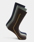 Mercerised Cotton Crew Length Socks Pack of 3 - Amazon