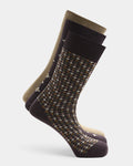 Mercerised Cotton Crew Length Socks Pack of 3 - Azalea