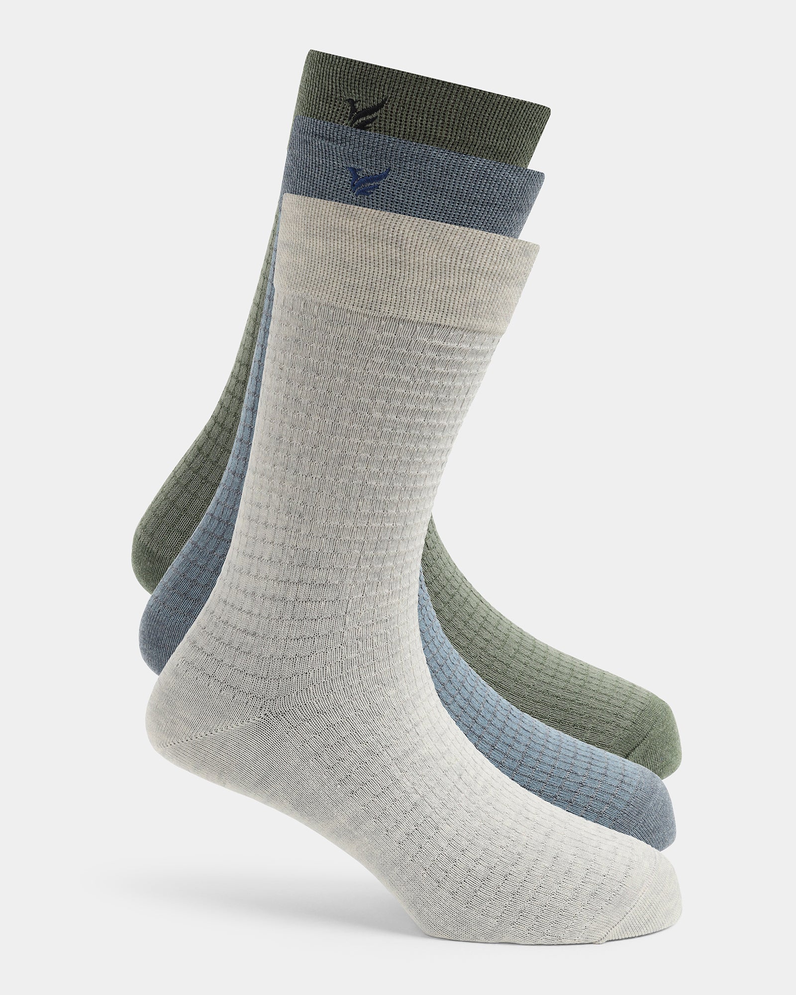 Mercerised Cotton Crew Length Socks Pack of 3 - Wendelin