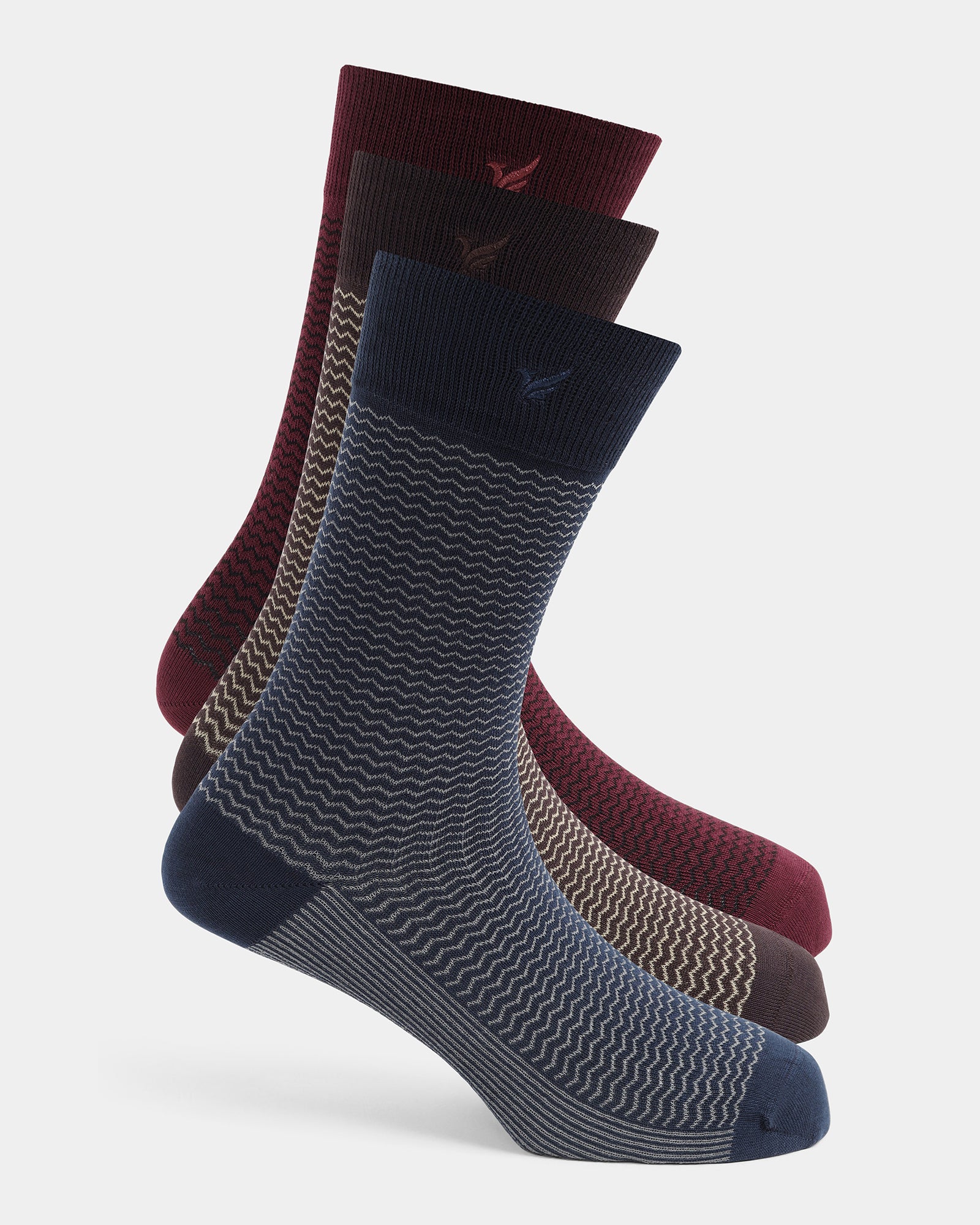 Mercerised Cotton Crew Length Socks Pack of 3 - Wilhelmina