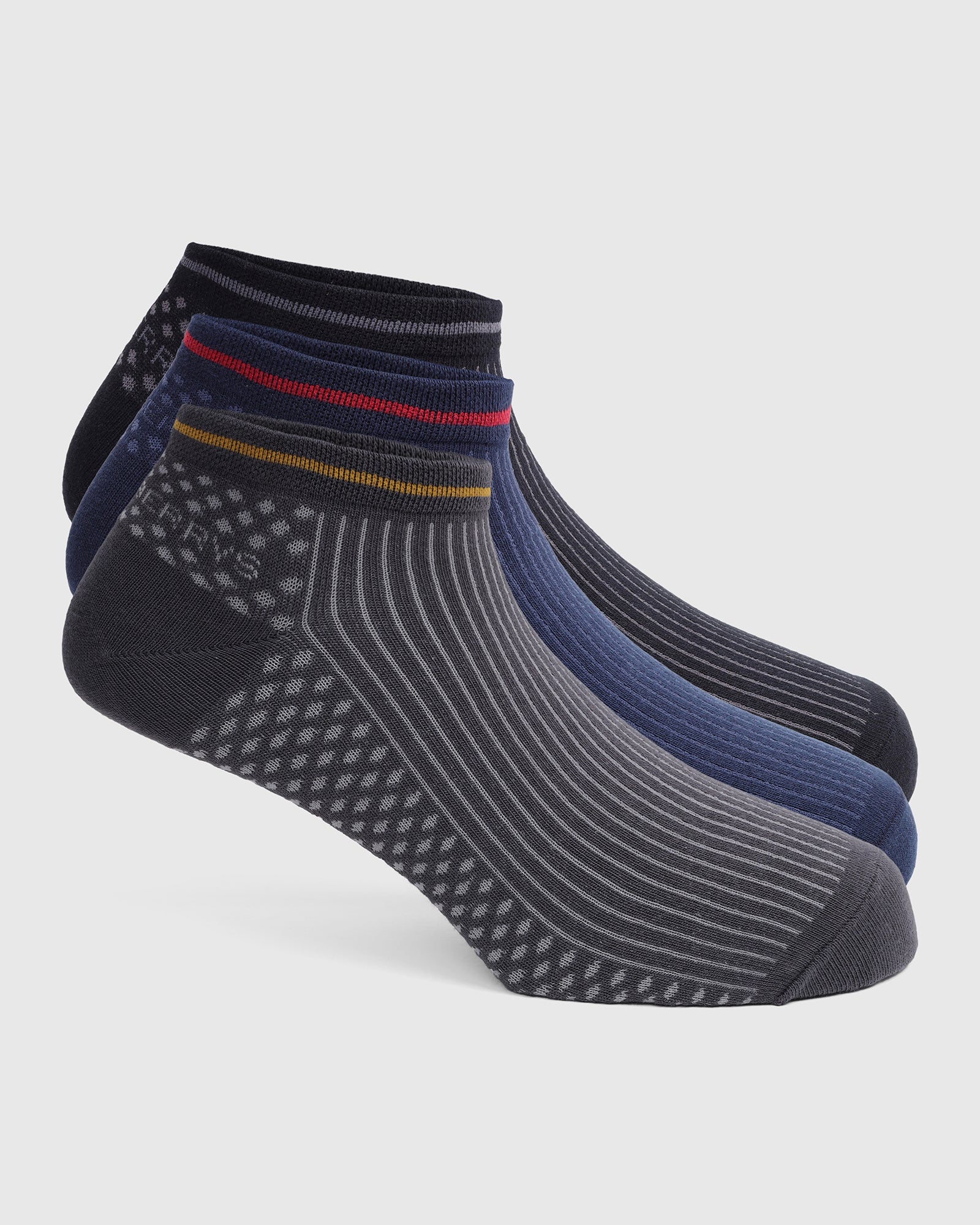 Mercerised Cotton Ankle Length Socks Pack of 3 - Vara