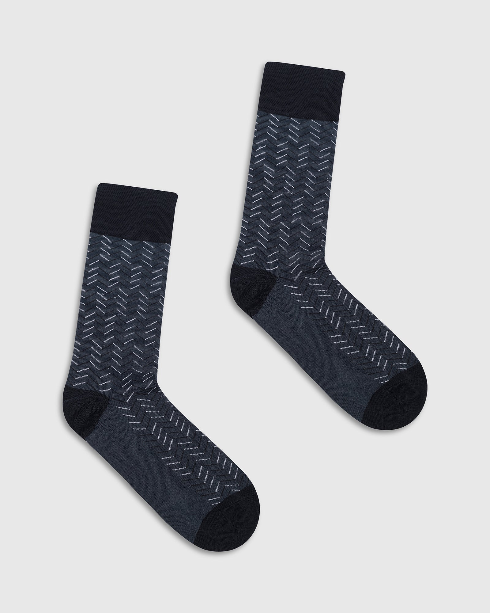 Cotton Navy Knitted Socks - Varya