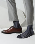 Cotton Navy Knitted Socks - Vinton