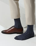 Cotton Navy Knitted Socks - Vanny
