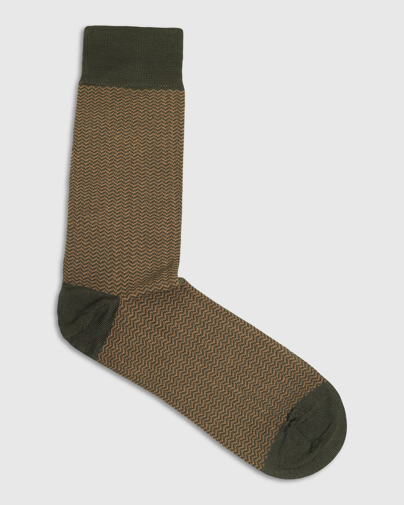 Cotton Olive Printed Socks - Tusken